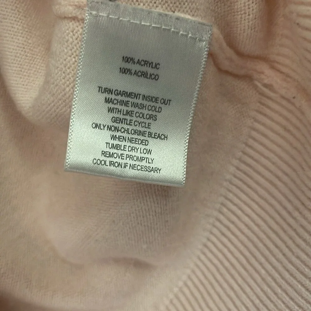 Sag Harbor Petite PL‎ Pink Mock Neck Knit Sweater Long Sleeve Acrylic Top